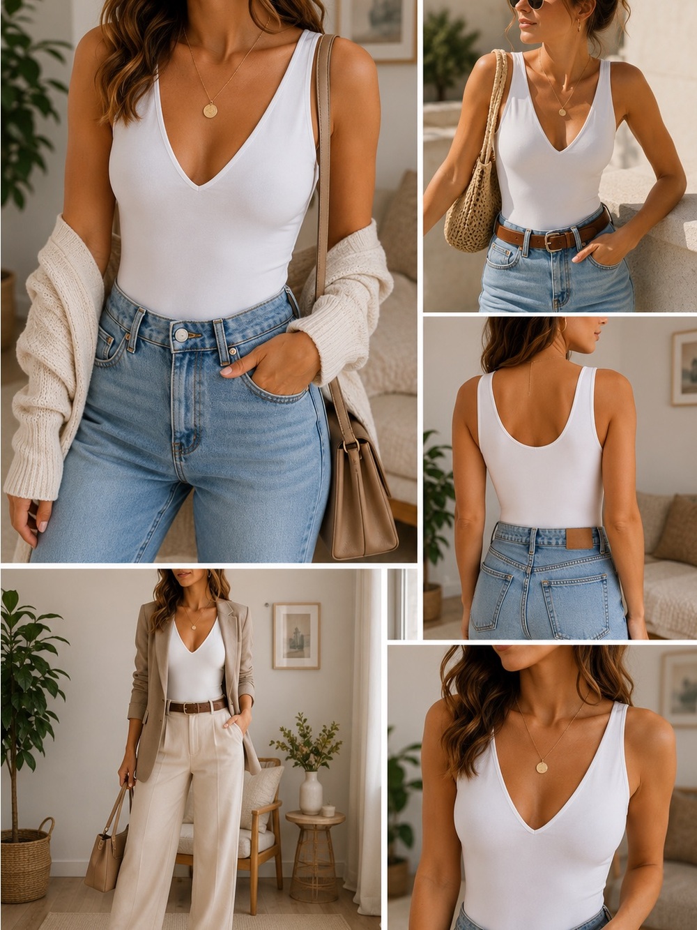 🤍 Lily Morgan Essential White Bodysuit — Size Small
